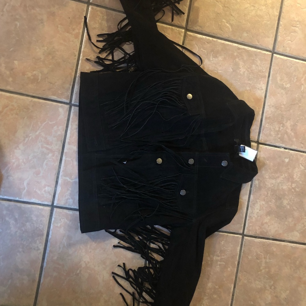 Suede fringe jacket